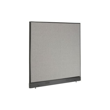 Interion    Non-Electric Office Partition Panel With Raceway, 60-1/4W X 46H, Gray